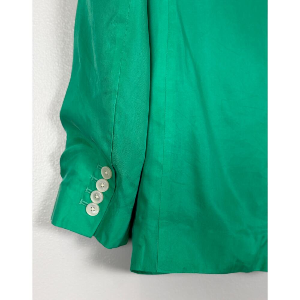 J.Crew Limited-edition Drapey Long Parke Blazer Summer Green Size 6 Cupro Blend - Picture 10 of 12